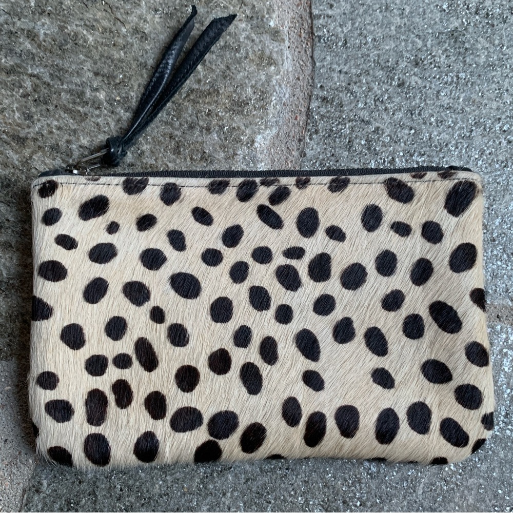 Genuine Spotted Cowhide Medium Pouch